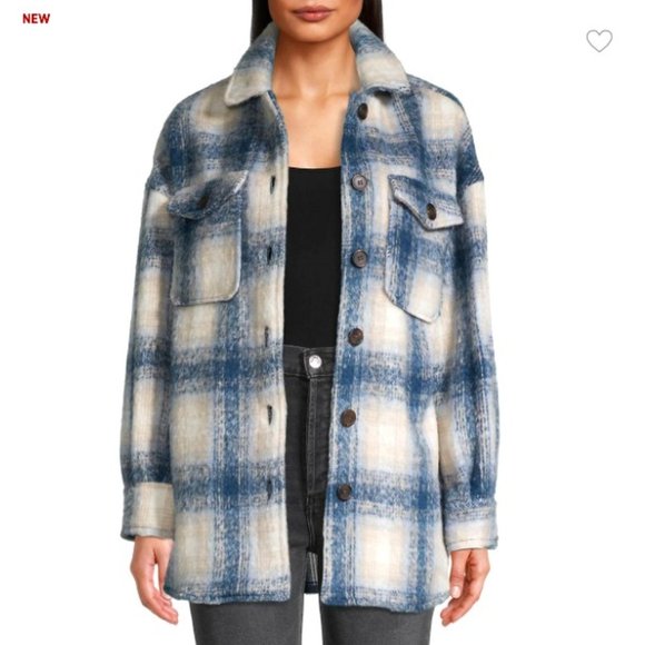 blue plaid jacket womens